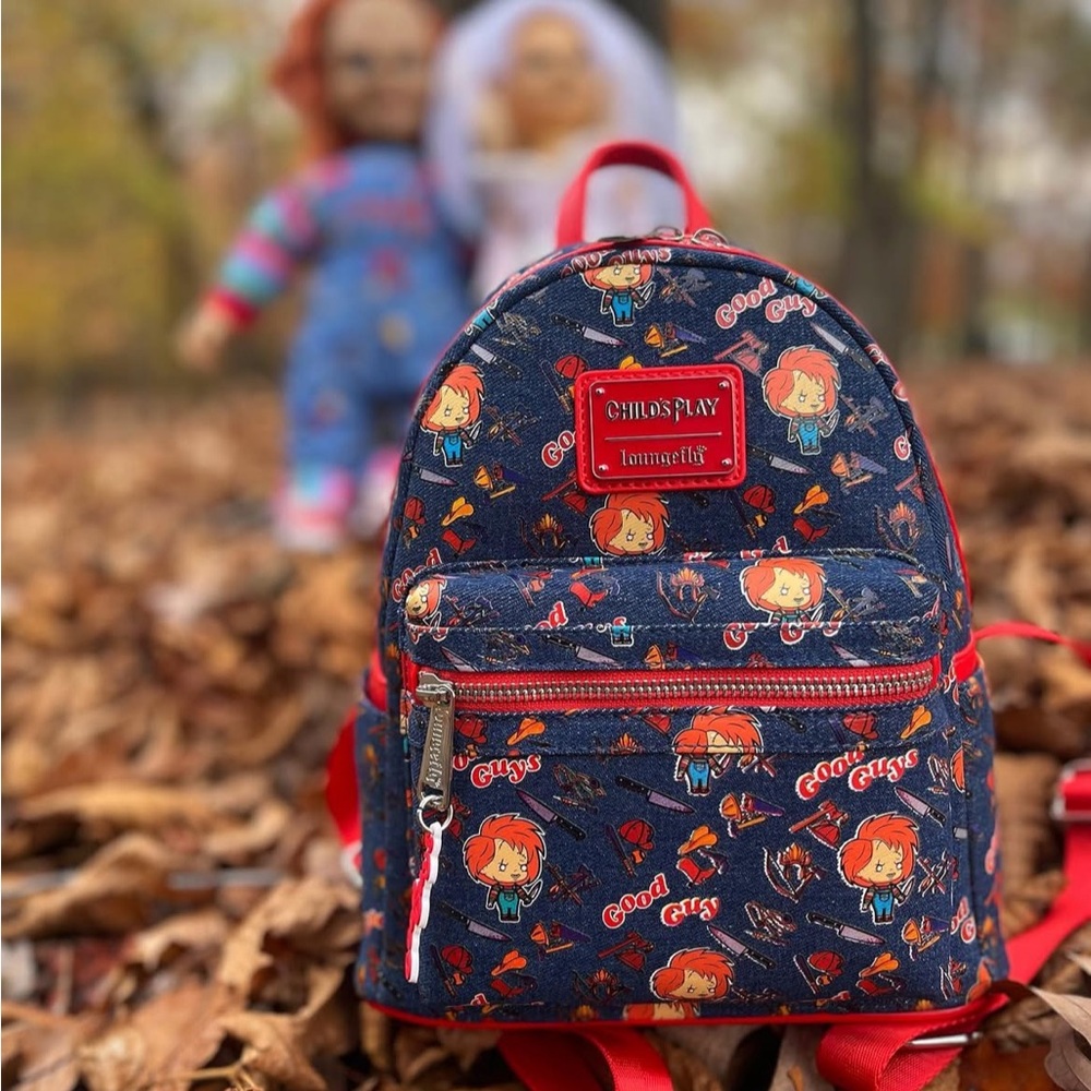 Exclusive Loungefly Child’s Play Chucky Chibi Denim Mini Backpack